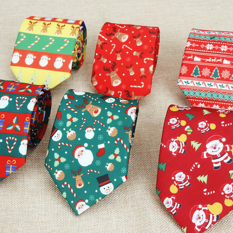 Gravata de natal masculina, moda casual, estampa de flocos de nece, em poliéster, gravatas de pescoço para homens, padrão profissional, 8cm, imperdível, novo