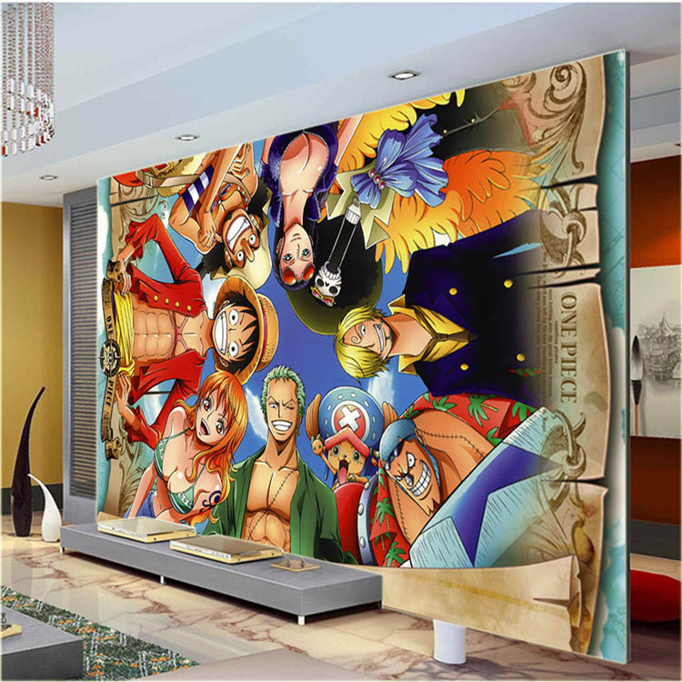 Satu Bagian Dinding Mural Anime Jepang Kustom Besar Foto Wallpaper Kartun Kamar Seni Dekorasi Dinding Kamar Tidur Kamar Anak-anak Gratis kapal