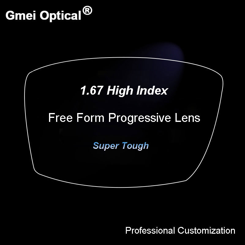 1.67 ดิจิตอลฟรีรูปแบบ Progressive No-Line Multi-Focal Prescription ที่กําหนดเองเลนส์ Anti-Reflection เคลือบ 2 PCS
