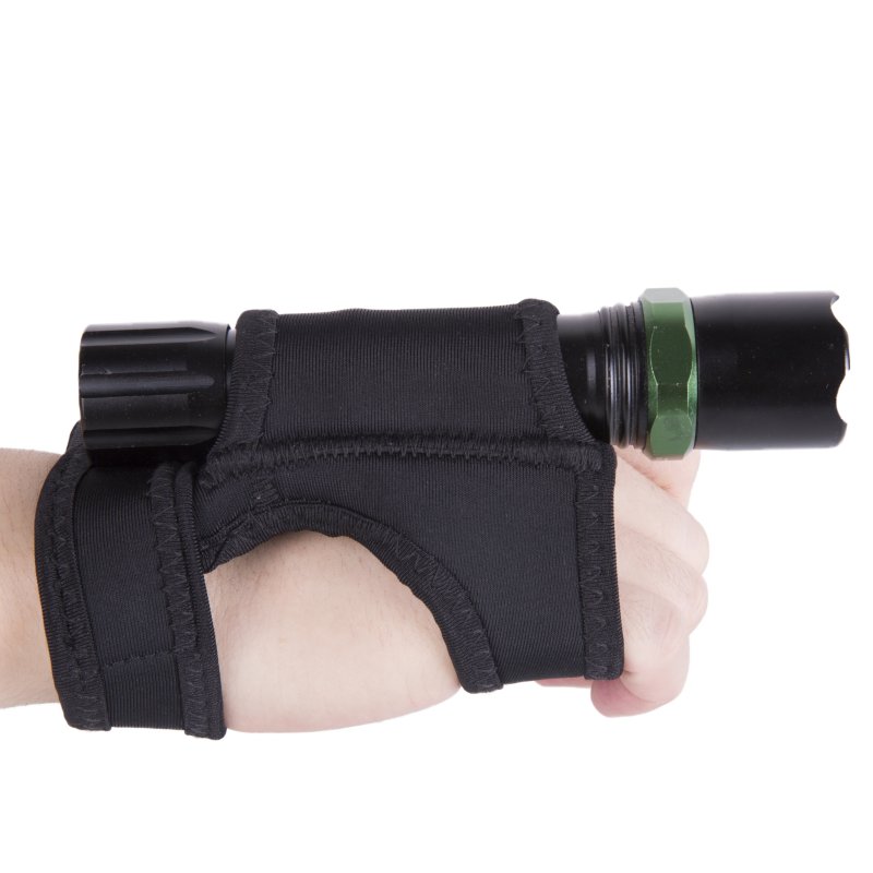 ดําน้ํา LED ไฟฉายผู้ถือไฟฉายใต้น้ํานุ่มยืดหยุ่น Neoprene Hand Arm Mount สายรัดข้อมือปรับถุงมือมือฟรี
