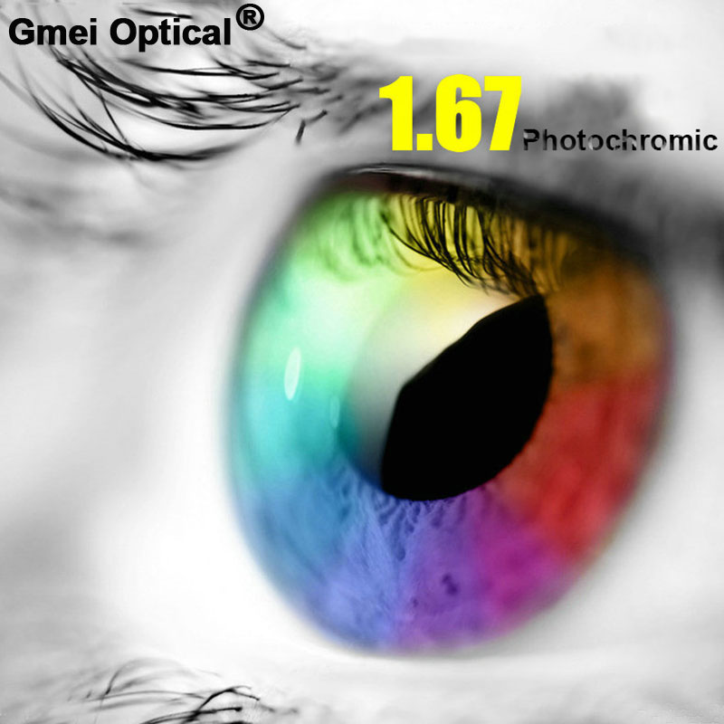 Revestimiento de 1.67 Alto Índice Ultrafino Graduadas Monofocales Anti-Radiación y UV Cambio de Color de Forma Rápida