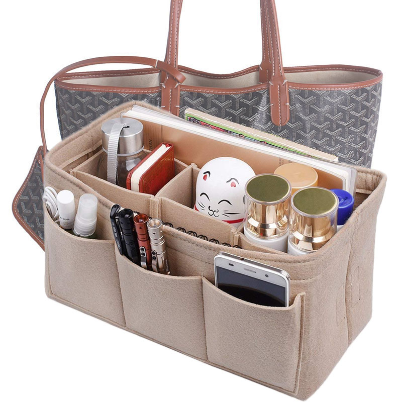 Borsa da donna alla moda Borse per cosmetici e organizer per trucco Borsa con inserto in feltro per borsa Borsa interna in feltro adatta a varie borse di marca