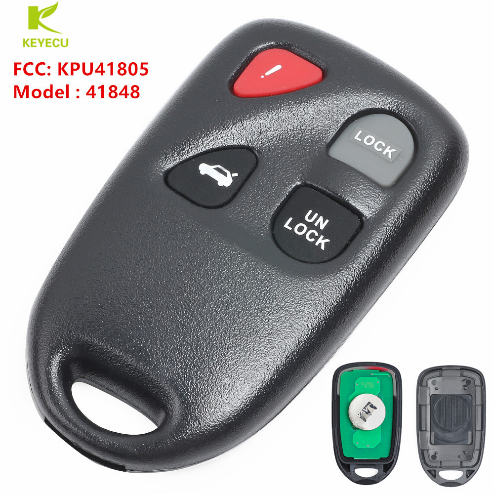 KEYECU Novo Controle Remoto de Entrada Sem Chave para Carro, Chaveiro de 4 Botões para Mazda RX8 2004-2008, ID FCC: KPU41805, Modelo 41848