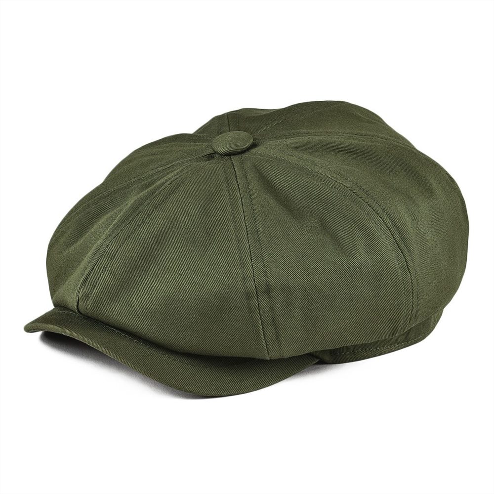 BOTVELA Boné Newsboy Masculino de Algodão Sarjado com Oito Painéis, Boné Baker Boy Feminino, Chapéus Grandes Retrô, Boina Masculina Verde