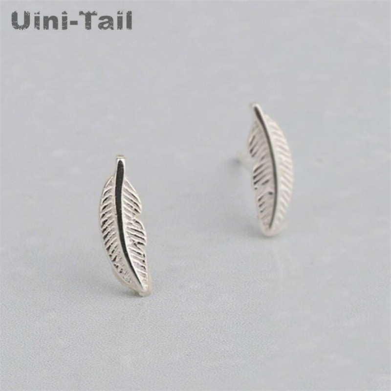 Mini-Mode-Federohrring aus 925er tibetischem Silber, Großhandel, Korea, dynamischer Trend, süßes, hochwertiges, hypoallergenes tibetisches Silber