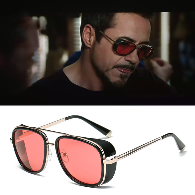 2019 homem de ferro 3 tony stark óculos de sol masculino vintage steampunk óculos de sol para homem