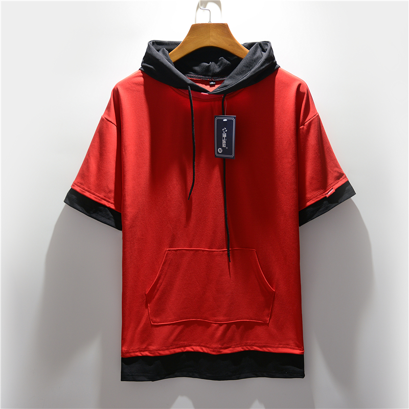 T koszula mężczyzna lato dorywczo bluza z krótkim rękawem i kapturem Streetwear koszulki bluzka dorywczo mężczyzna T koszula Hip Hop mężczyźni koszulki camisas hombre