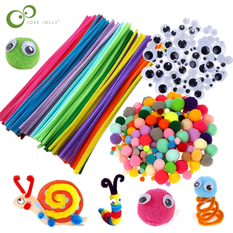 Plüschstab/Pompons, Regenbogenfarben, Shilly-Stick, pädagogisches DIY-Spielzeug, handgefertigte Kunst, Handwerk, Kreativität, Entwickelungsspielzeug, GYH