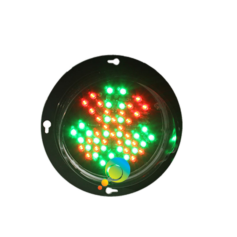 Módulo de semáforo LED de 100 mm (4 pulgadas) con diseño personalizado, nuevo diseño, DC12V DC24V, mini cruz roja y flecha verde.