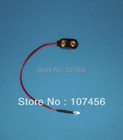 Freies verschiffen 100 stücke rote LED Lampe Licht Set Pre-Wired 5mm 9 V DC WIRED LED 9 VOLT rot MIT SNAP 9 V