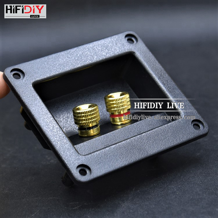 HIFIDIY LIVE Speaker Junction Box Speaker Terminal Box Shell 2 Copper Binding Post (Lubang Pemasangan 75X55Mm) Konektor Kabel Kawat