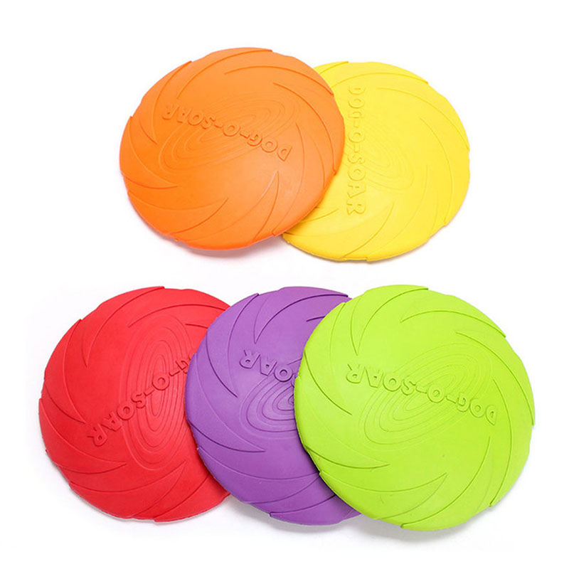 Discos voladores de goma para perros, platillo de juguete, pequeño, mediano, divertido, cachorro, juguetes de entrenamiento ágiles, disco volador