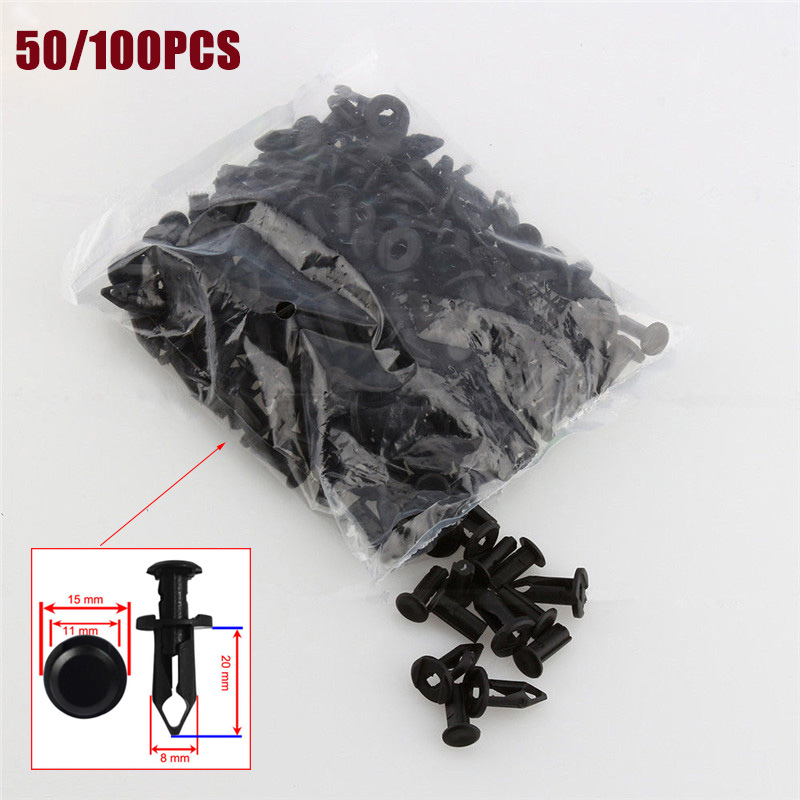 50/100 stücke 8mm ABS Kunststoff Kotflügel Clip Körper Niet Loch Clips Schrauben Für Polaris Sportsman Rangers RZR 550 850 XP 7661855   ATV-Teile