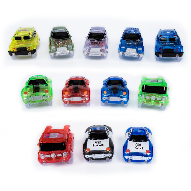 Magical Glowing Race Track รถของเล่นยานพาหนะ LED Light Electronics รถแทร็กของเล่นอะไหล่รถสําหรับเด็ก Gilrs ของขวัญวันเกิด