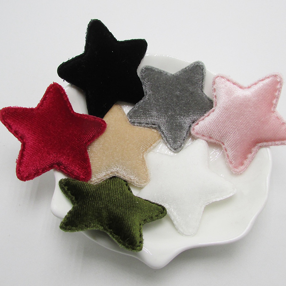 Franela de costura DIY, apliques acolchados de estrellas, manualidades para sombreros, bolsas, zapatos, accesorios de decoración, 50 unids/lote