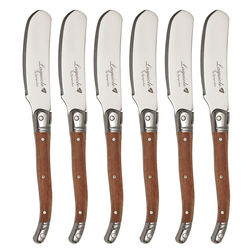 Peralatan makan anak-anak, pisau keju Rosewood 6.25 "gagang pisau mentega keju penyebar Jam Spatula pengiris Sandwich Stainless Steel