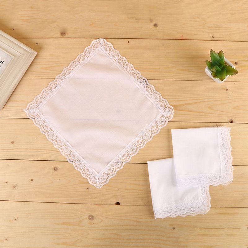 Lenços de algodão para mulheres, decoração floral, branco, simples, 25x25cm, para casamento, guardanapo quadrado, presente, faça você mesmo, desenho, hankies
