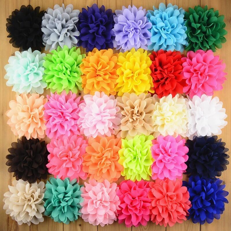 Flores de gasa de 100 ", 3,9 unids/lote, flores de gasa grandes DIY, usted elige los colores