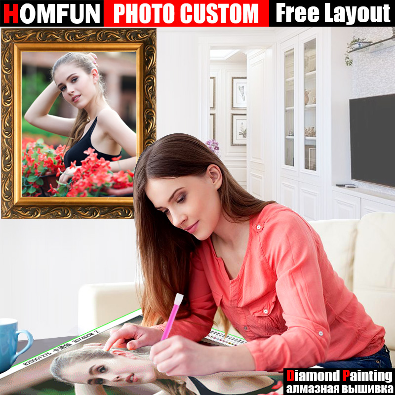 HOMFUN DIY фото на заказ алмазная живопись картина стразами Алмазная вышивка бисером 5D вышивка крестиком 5D домашний декор