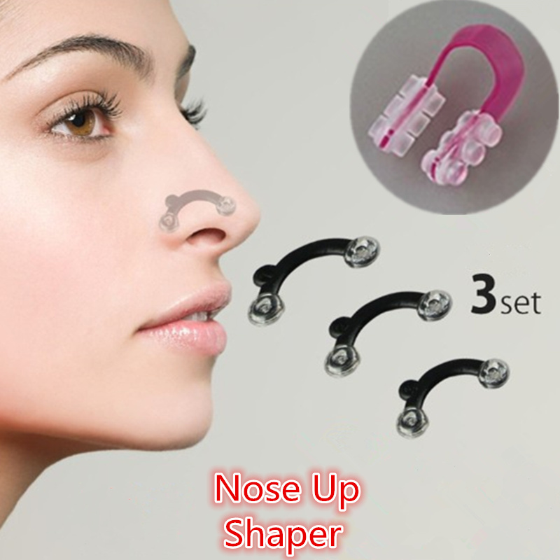 1 Set Naso in su Sollevamento Modellatura Clipper Shaper Ponte Raddrizzamento Bellezza Naso Clip Correttore Strumento di Massaggio 3 Formati Nessun Dolore
