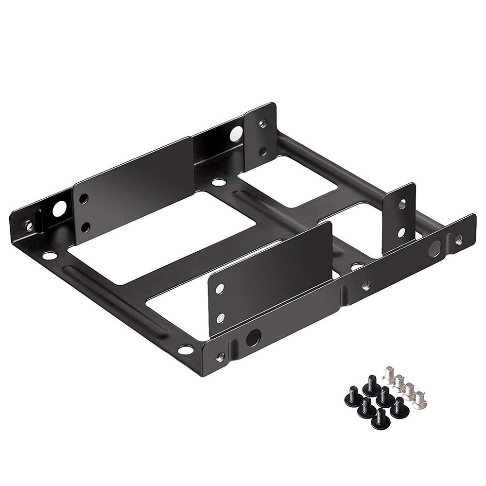Metalowy podwójny wspornik montażowy wnęki na dysk twardy 2,5" do 3,5" - wspornik montażowy 2 x 2,5" do 3,5" HDD / SSD