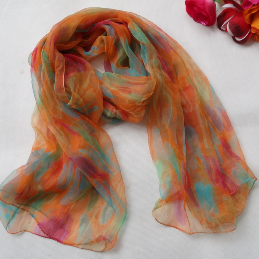 100% bufanda larga de seda Natural para mujer, chal de seda estampado a la moda, bufanda de seda de talla grande para mujer, 180x105cm para invierno y otoño