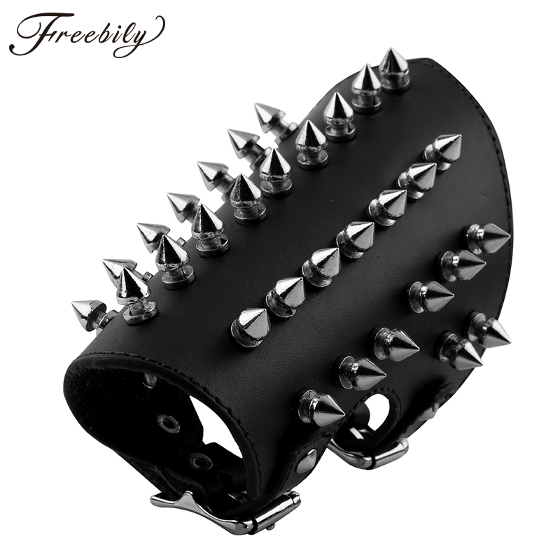 Brazalete unisex de piel sintética con picos de metal, brazalete medieval, brazalete protector para brazo, armadura para hombres y mujeres