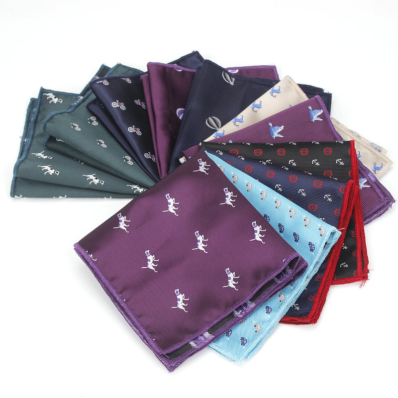 Pañuelo cuadrado de bolsillo de cartón para hombre, toalla de pecho de negocios, pañuelos de animales para caballeros, Trajes clásicos, pañuelo de moda