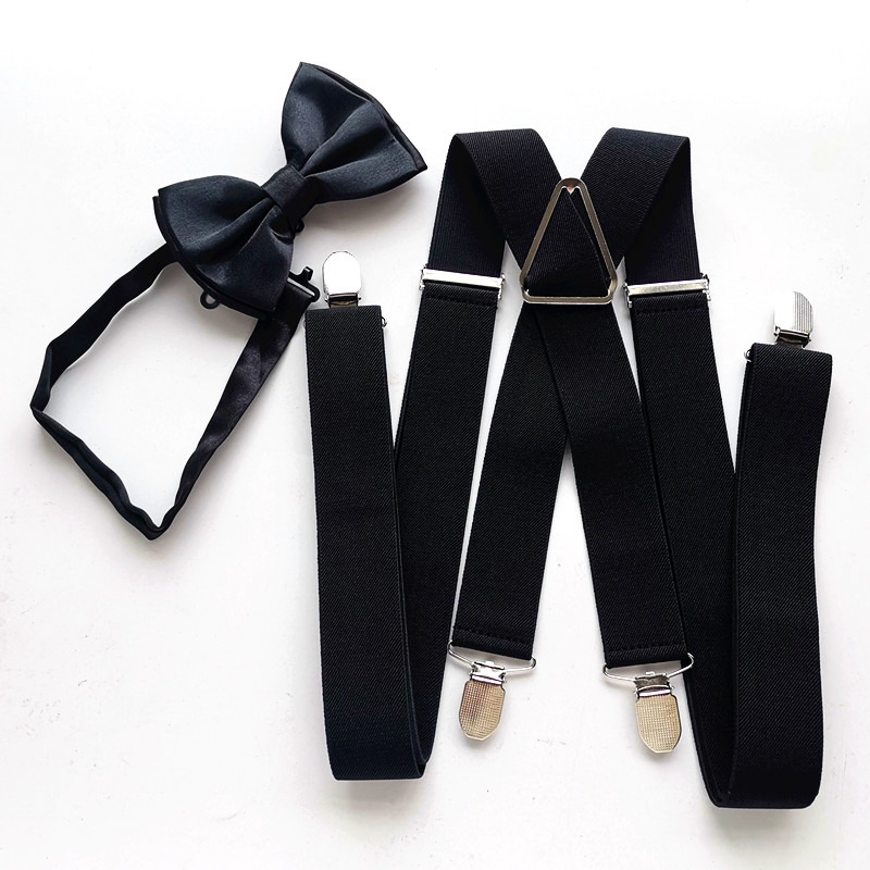 100 Cm 120 Cm 140 Cm Cỡ Người Lớn Màu Đen Suspender Nơ Bướm Điều Chỉnh Treo Áo Cổ Set Áo LB054