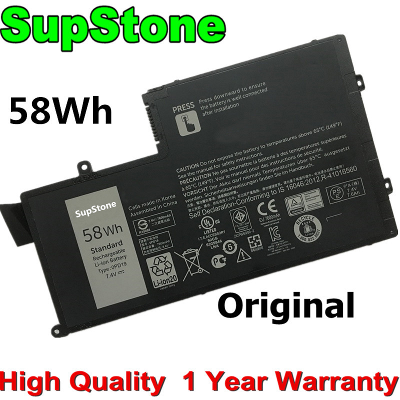 SupStone-Batería de ordenador portátil 7,4 V 58Wh 0PD19 para Dell Inspiron 15-5547,5548 5443 5448 01V2F6, para Latitude3550 0DFVYN OPD19 TRHFF P51G