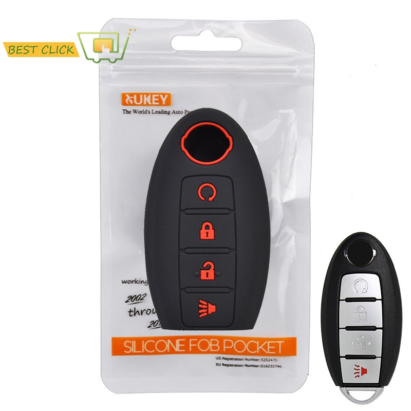 Silikon-Autoschlüsseletui für Nissan Altima Maxima Murano Rogue Sentra Versa Titan Cover Keyless Remote Fob Shell 4-Tasten-Schutz