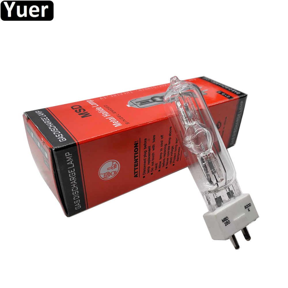 Lampe d'éclairage de scène MSD 250/2 MSD250W Watts 90V MSR ampoule NSD 250W 8000K lampe halogène en métal Disco DJ LED lumière principale mobile