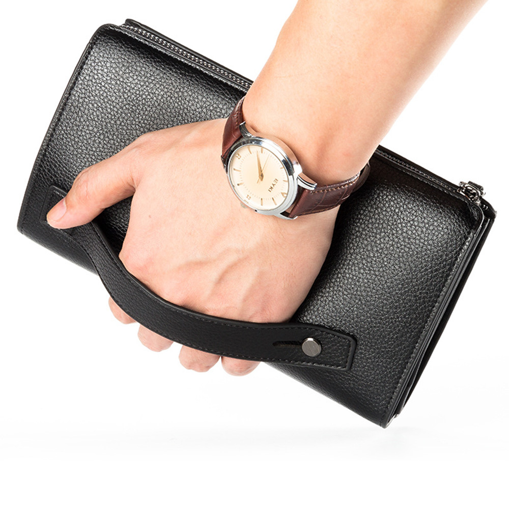 Baellerry, bolso de mano para hombre, billeteras de gran capacidad para hombre, bolsillo para teléfono móvil, bolsillo para tarjeta, cartera multifunción de alta calidad para hombre