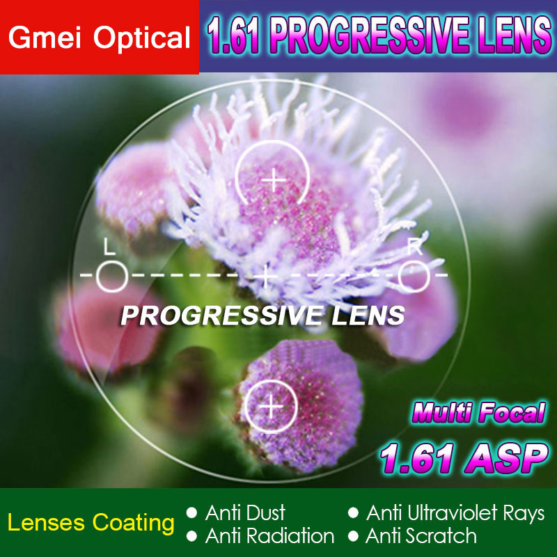 1.61 Digitale Gratis Vorm Progressieve No-Lijn Multi-Focal Recept Aangepaste Optische Lenzen Met Anti-Reflectie Coating 2 Pcs