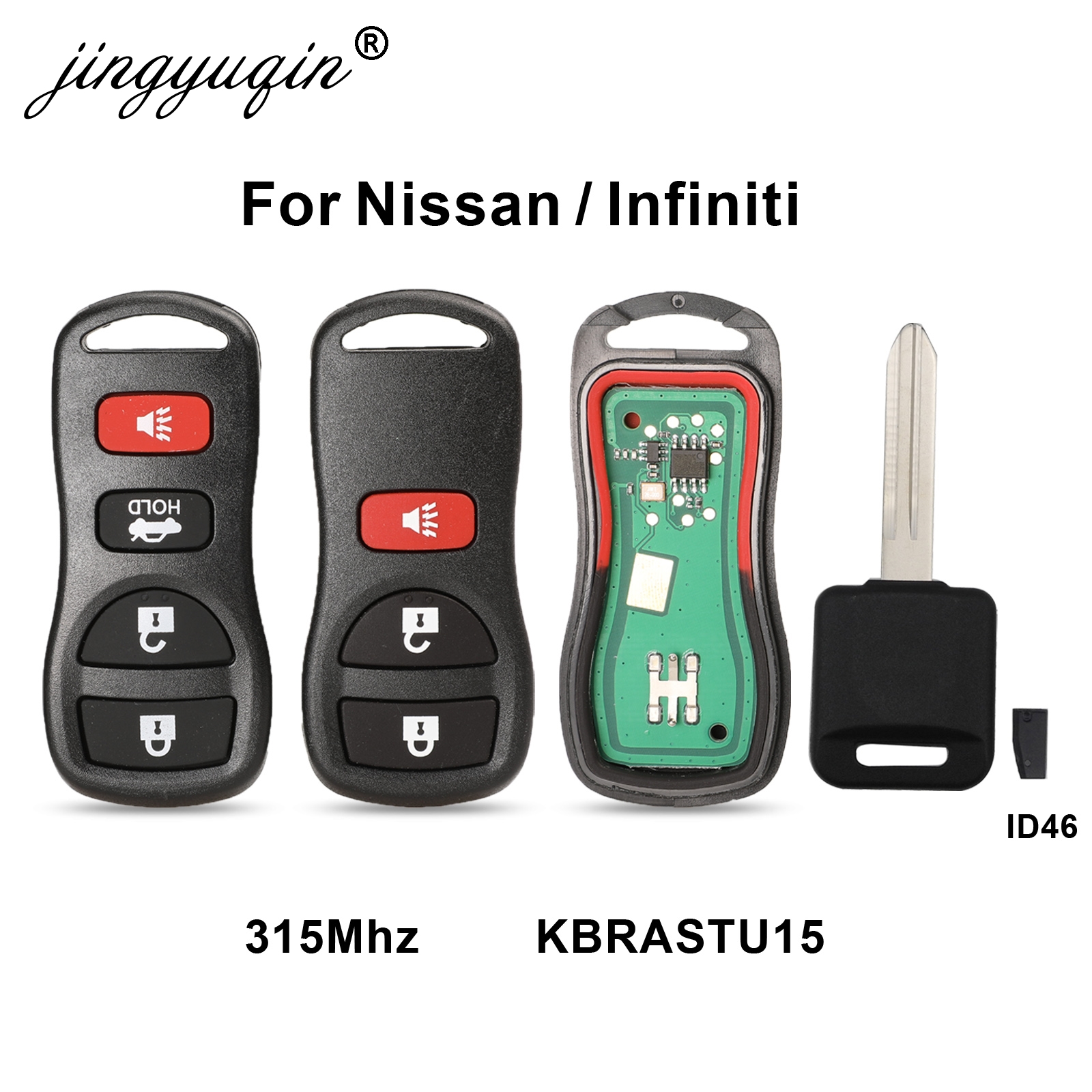 315Mhz 3/4 przyciski zdalnego kluczyka samochodowego do Infiniti/Nissan Frontier Murano Armada Pathfinder Versa Altima Maxima Xterra