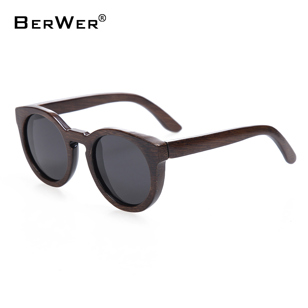 Gafas de sol BerWer para hombres y mujeres, gafas de sol polarizadas de madera de nueva moda, gafas de sol con montura de bambú de alta calidad en stock