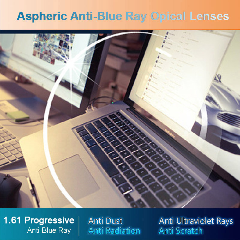Hotony Anti-Blue Ray Lens 1.61 darmowa forma progresywna soczewka optyczna na receptę okulary poza soczewka UV na ochrona oczu