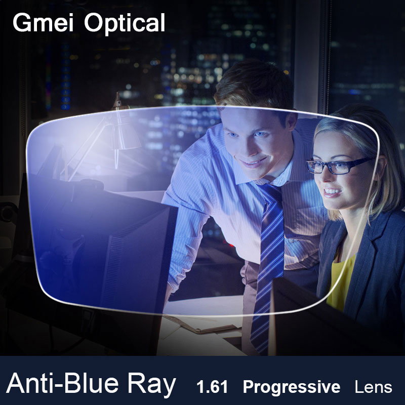 Anti-Blue Ray Lens 1.61 Gratis Vorm Progressieve Recept Optische Lens Bril Voorbij Uv Blauw Blocker Lens Voor Ogen bescherming