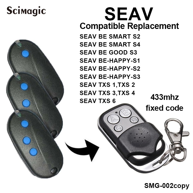 Seav TXS1, TXS2, TXS3, TXS4, TXS6, Seav Được Hạnh Phúc S1, Hạnh Phúc S3, thông Minh S2 Từ Xa Duplicator Nhân Bản 433.92MHz Mã Cố Định Chìa Khóa Fobs