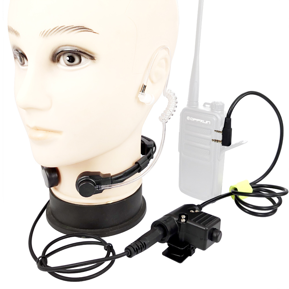 Walkie-talkie U94 PTT, micrófono de garganta y cuello, auriculares tácticos Nato para Baofeng Kenwood HYT TYT