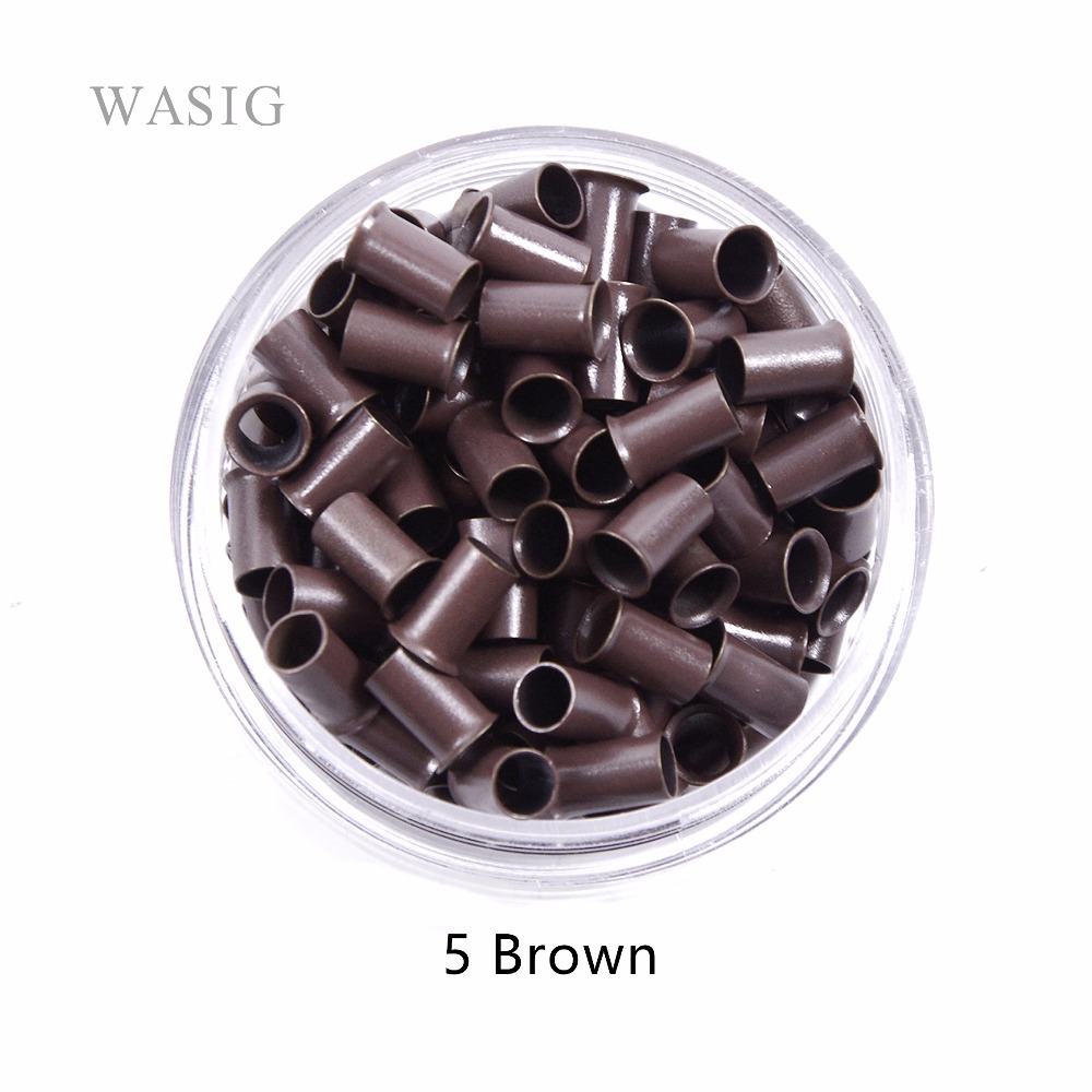 3.4Mm 1000Pcs ยูโรล็อค Flared Flaring Micro ท่อทองแดงแหวนลูกปัดเชื่อมโยงมนุษย์ Hair Extensions เครื่องมือ