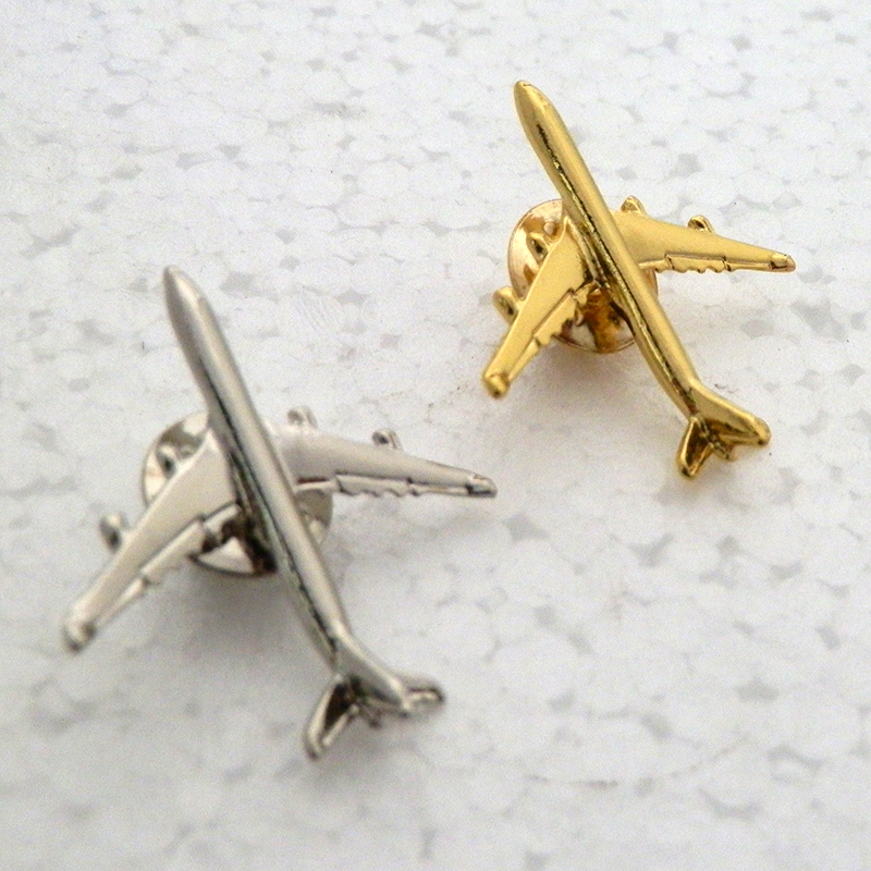 A320 & A340 Boing777 A330 Badge d'aviation Airbus or et argent 2.8*3.1 cm, Badges de pilote authentiques costumes d'avion avion doré