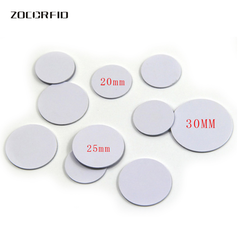 10 ชิ้น/ล็อต 13.56 MHZ/125 KHZ RFID เหรียญแท็ก 30/25/20 มม. เส้นผ่านศูนย์กลางขดลวด ultra บาง slim NFC เหรียญ: