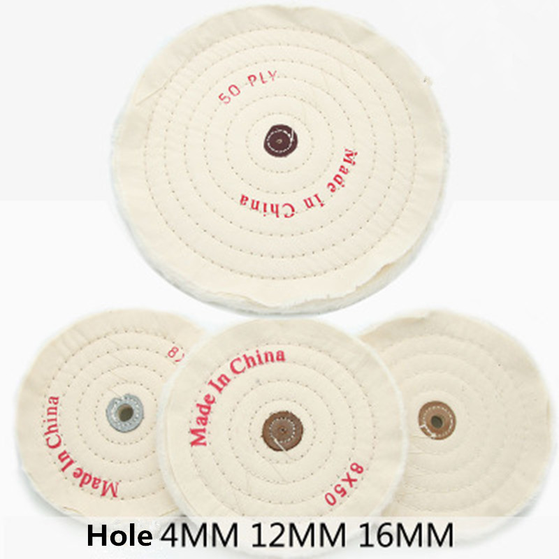 50-290mm 흰색 면화 린트 천 버핑 휠 골드 실버 주얼리 미러 연마 휠 50 레이어