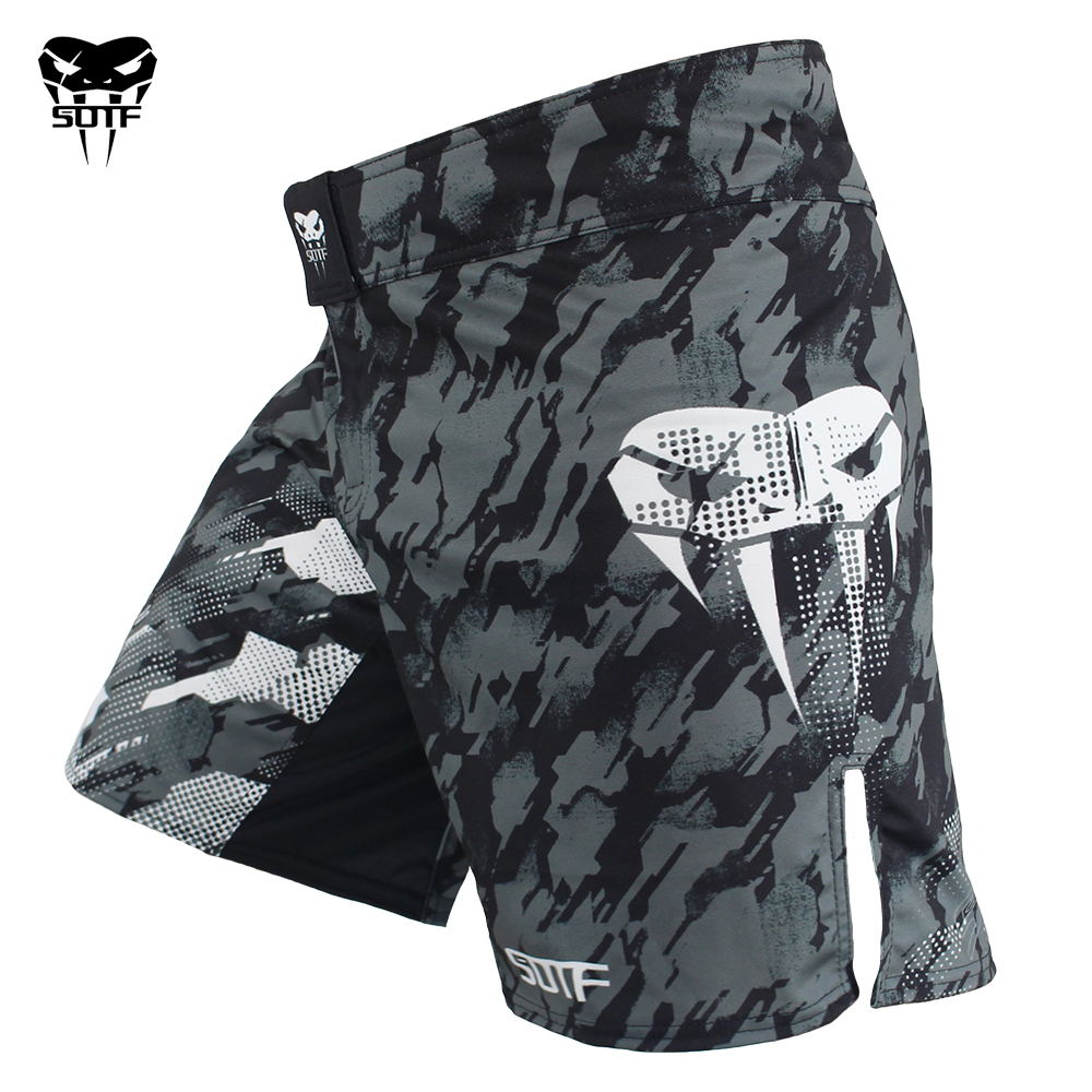 SOTF MMA Người Lớn Có Nọc Độc rắn nước Ngụy Trang Nam Nữ hình học boxing quần short Tiger Muay Thái MMA quần short quần áo đánh SANDA MMA