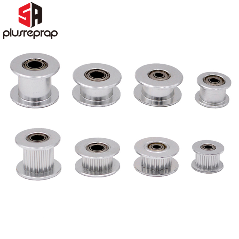 Polea de sincronización Idler GT2, 16 dientes, 20 dientes con orificio de 3mm o 5mm con rodamientos para piezas de impresora 3D, correa de distribución de 6mm y 10mm