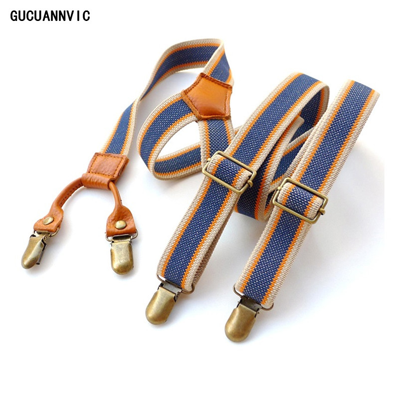 Suspensórios masculinos vintage novos 4 clipes suspensórios homem para calças casuais suspensórios de calças masculinas moda ajustável suspensórios femininos