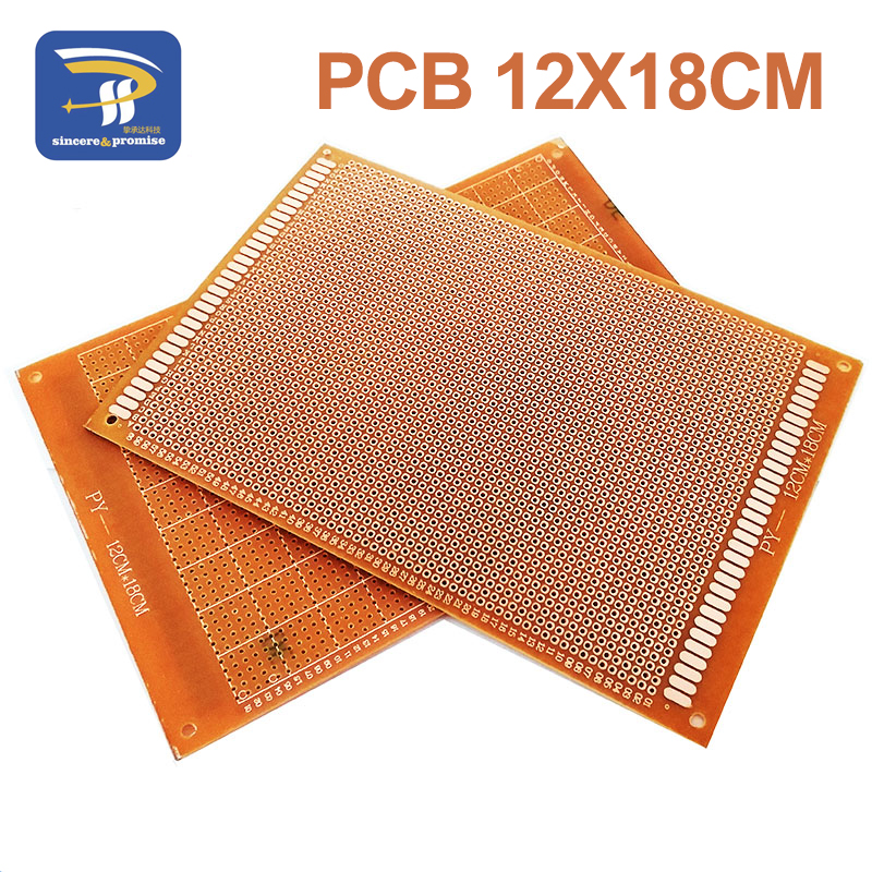 1/5/10 piezas 12x18cm 12*18 Placa de circuito universal de prototipo de una sola cara de 2.54mm para protoboard, de baquelita y cobre, para experimentación