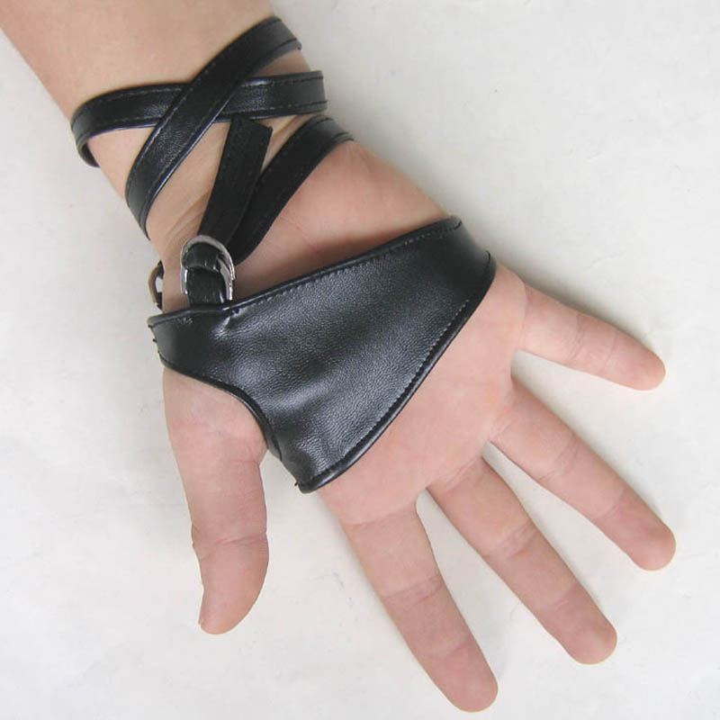 2017 Bán Nữ Nữ Gợi Cảm Câu Lạc Bộ Găng Tay Gothic Punk Rock Đen Giả Da Fingerless Gloves G201