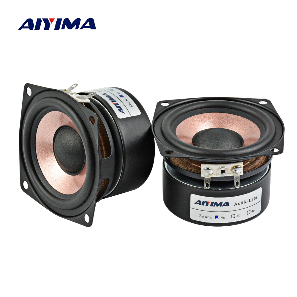AIYIMA 2 ชิ้น 2.5 นิ้วเสียงลําโพงเต็มรูปแบบ 4 8 โอห์มโฮมเธียเตอร์ไฮไฟ 8-15 วัตต์เพลงเดสก์ท็อปลําโพงลําโพง